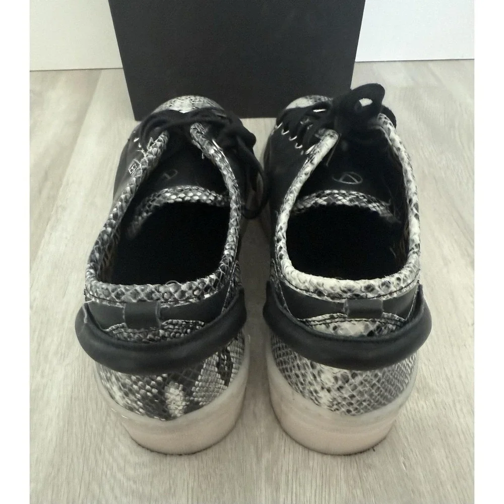 VALENTINO Dalia Black Snakeskin Platform Sneakers Made in Italy Size 9.5